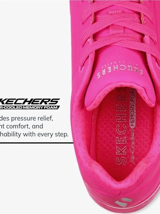 Skechers Women's Hot Pink Platform Athletic Sneakers - Picture 3 of 3